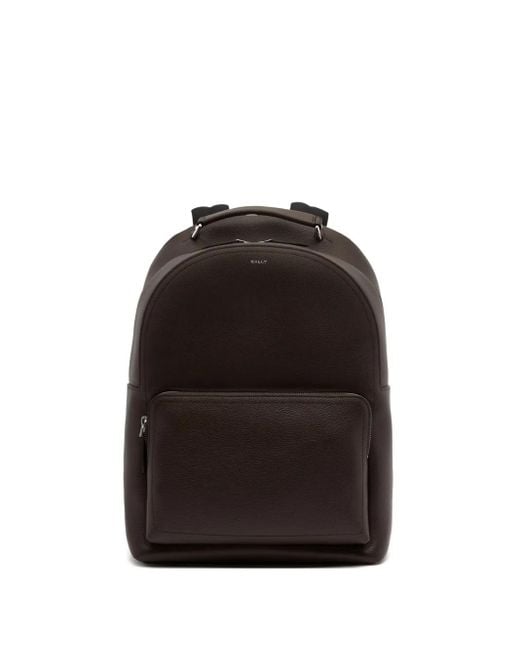 Bally Black Capitol Grained-Leather Backpack for men