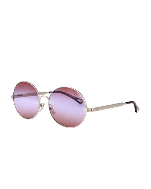 Chloé Purple Round-Frame Gradient Sunglasses