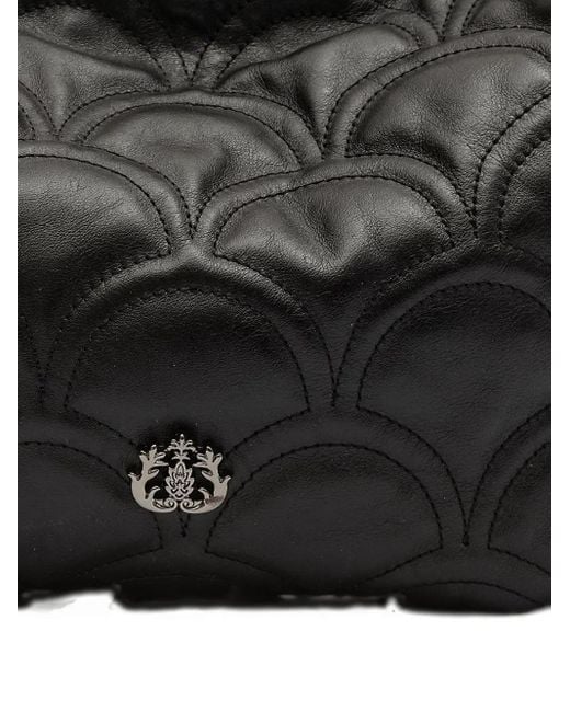 Isla Black Sirena Cocoon Hobo Quilted Chain Shoulder Bag