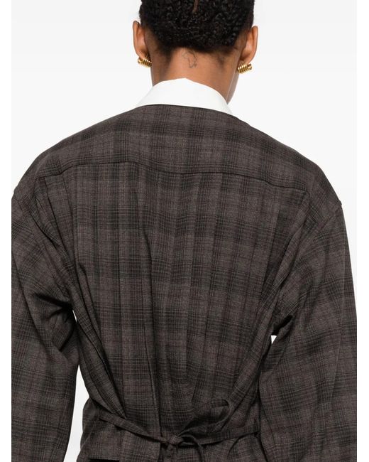 Sandro Black Checked Long-Sleeve Shirt