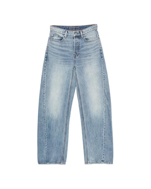 Alexander Wang Blue Logo-Detail Belt-Loop Jeans
