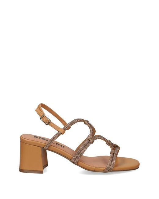 Bibi Lou Brown Quail Crystal-Embellished Multi-Strap Sandals