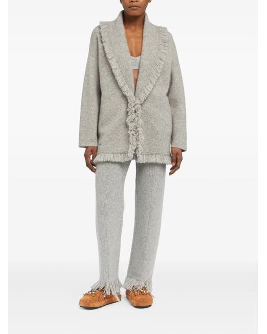 Alanui Gray Finest Fringed Cardigan