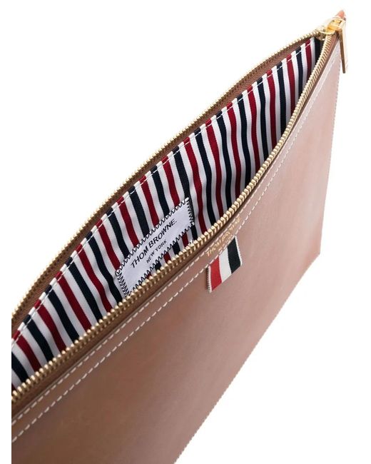 Thom Browne Brown 4-Bar Tab Document Holder