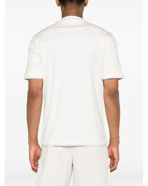 Brunello Cucinelli White Layered-Detail T-Shirt for men