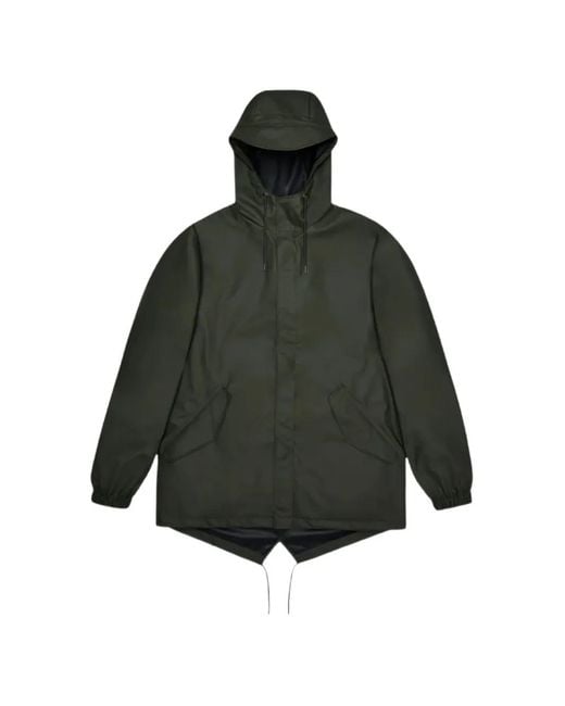 Rains Black Fishtail Jacket