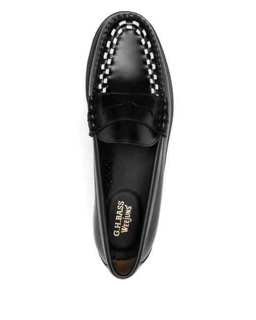 G.H.BASS Black Weejuns Larson Weave Loafers for men