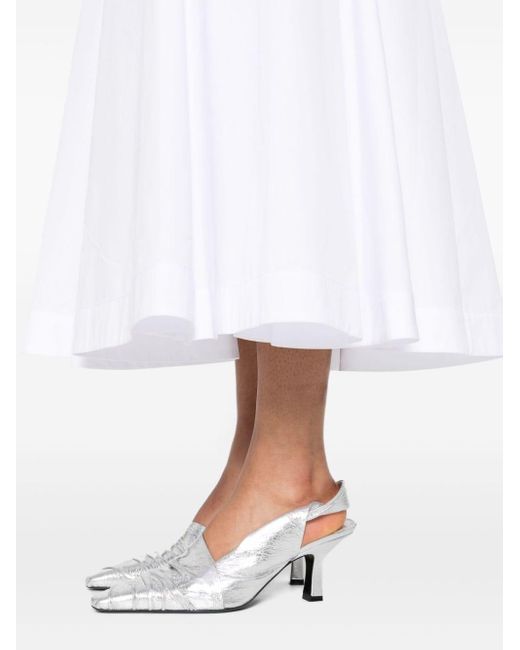 Sportmax Popeline Maxi-jurk in het White