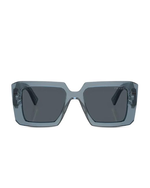 Prada Blue Logo-Embellished Square-Frame Sunglasses