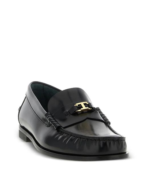 Tod's Black Hardware-Leather Loafers