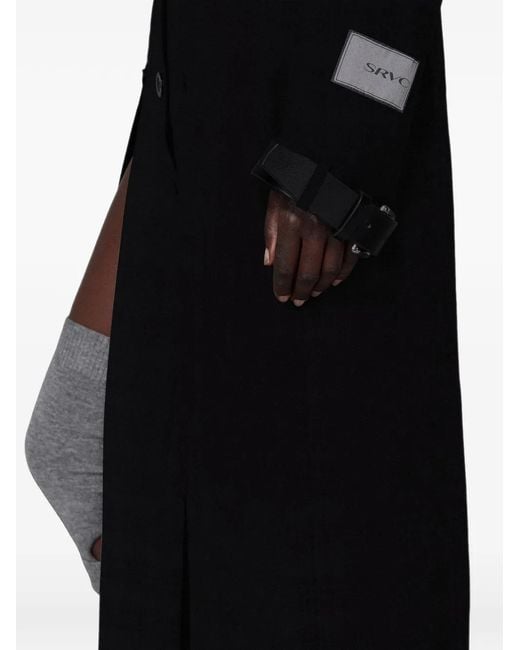 SRVC Studio Black Serpentine Shoulder Cut-Out Coat