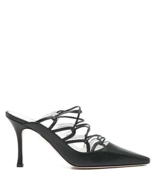 Manolo Blahnik White Netas Mules