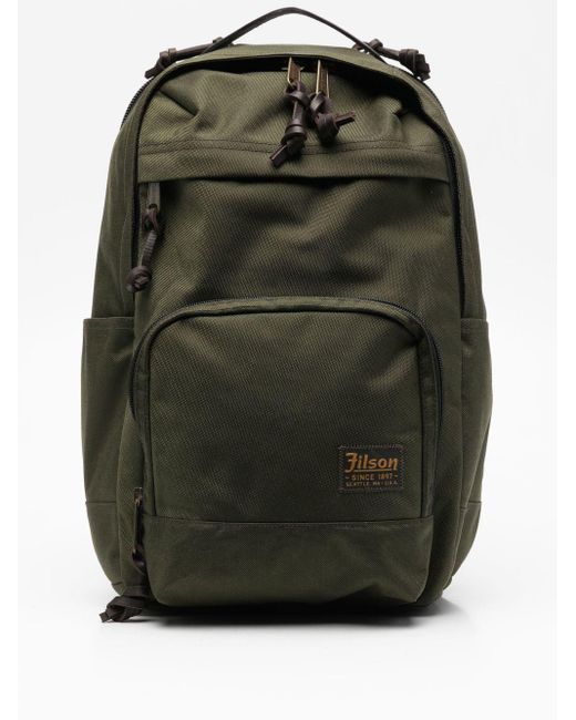 Filson Green Large Logo-patch Backpack for men