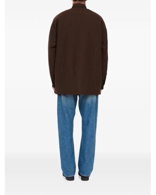 MM6 by Maison Margiela Brown Reversible Wool-Blend Shirt for men