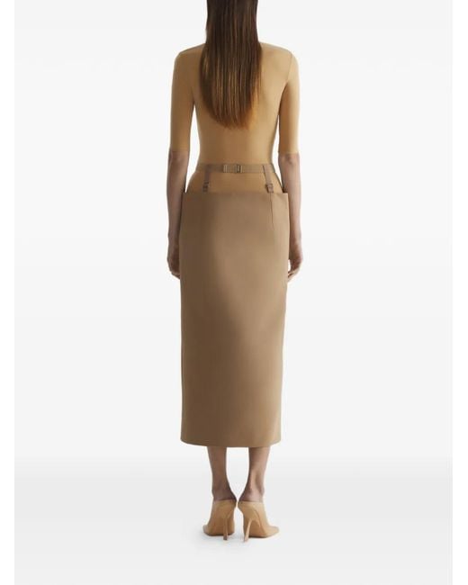 Mugler Brown Three-Quarter-Sleeve T-Shirt