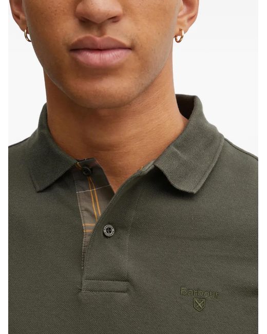 Barbour Gray Long-Sleeved Polo Shirt for men