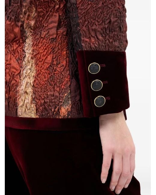 Roberto Cavalli Red Silk Fitted Jacket