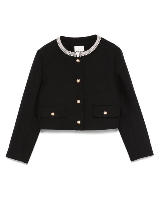 Sandro クロップド ジャケット Black