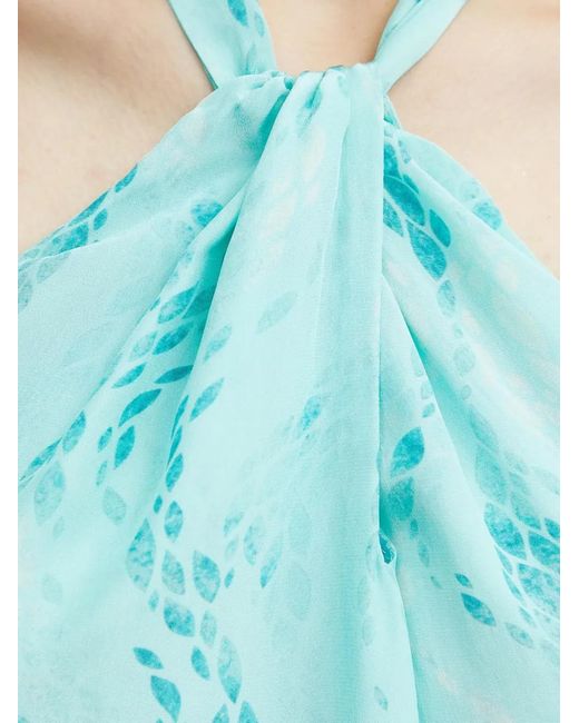 Fracomina Blue Halterneck Tie Dress