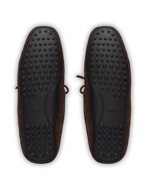 Car Shoe Brown Lace-Up Suede Slippers for men