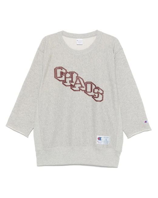 Undercover White X Champion Cotton Sweatshirt for men