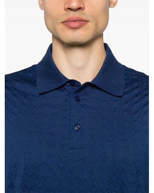 Givenchy Blue Monogram 72 Jacquard Polo Shirt for men