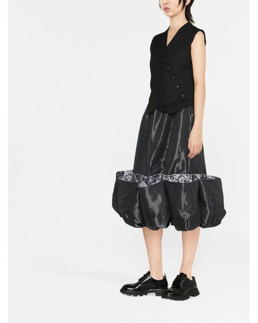 Comme des Garçons Black Puff Hem Lace-Trim Skirt