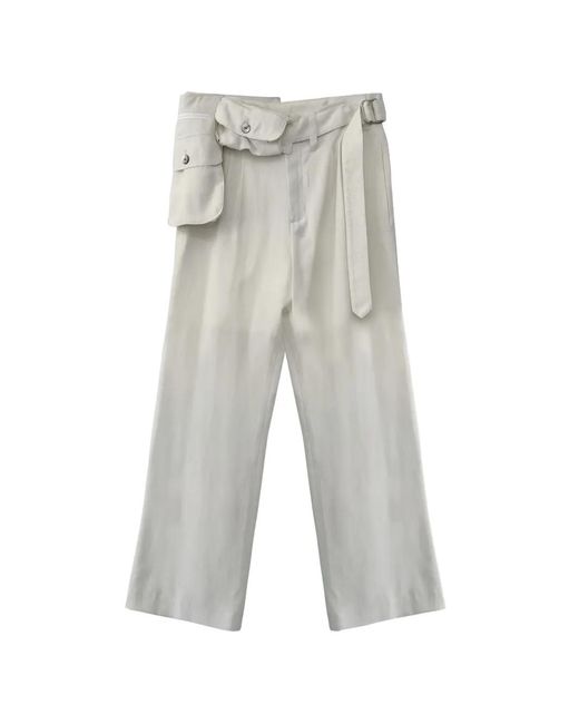 SAN263-1 Gray Belt-Bag Trousers for men