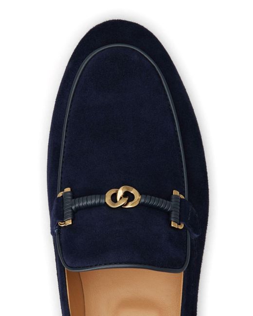 Tod's Horsebit-detail Suede Loafers in Blue | Lyst