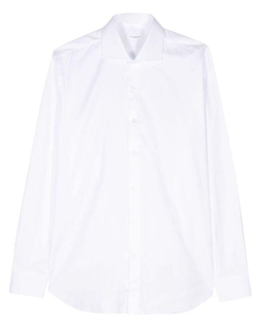 Barba Napoli Jacquard Cotton Shirt in het White voor heren