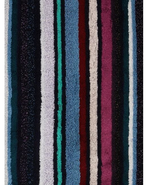 Missoni Blue Stripe-Pattern Cotton Bathrobe