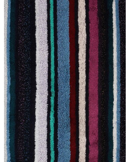 Missoni Blue Stripe-Pattern Cotton Bathrobe