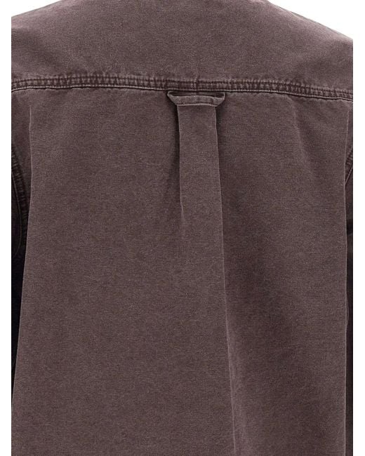 Carhartt Brown Mitch Corduroy Collar Patch Shirt for men