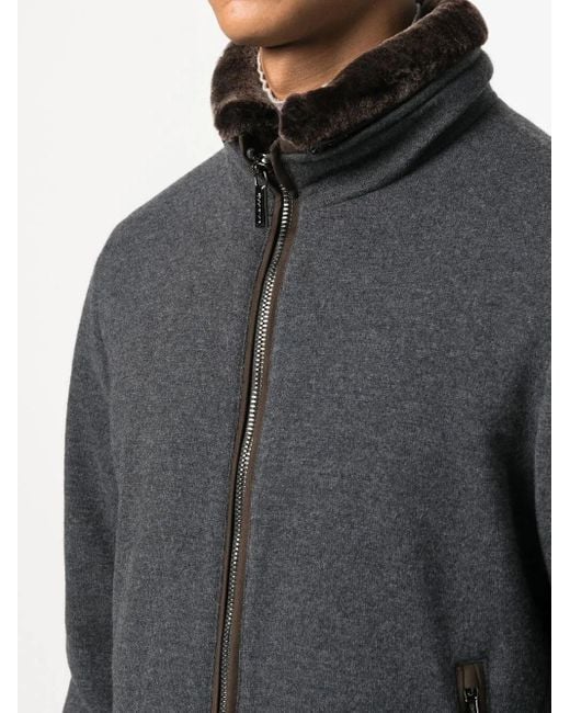 Moorer Gray Quilted Wool-Cashmere Jacket for men