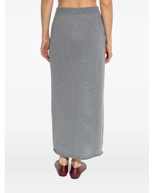 Lisa Yang The Charlotta Ribgebreide Maxi-Rok in het Gray