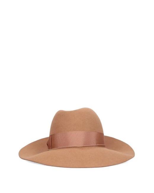 Borsalino Brown Monica Ribbon-Detail Hat