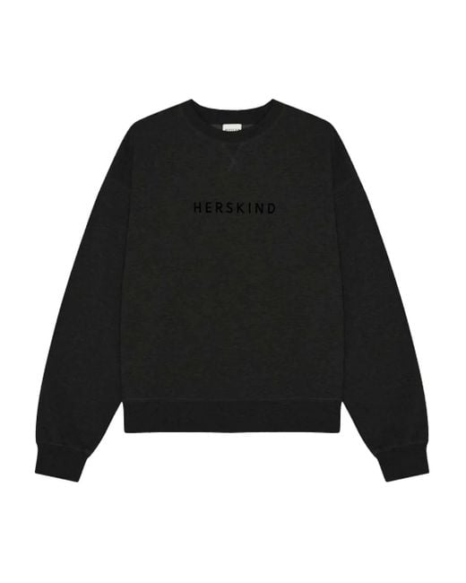 Herskind Black Lizette Embroidered-Logo Sweatshirt