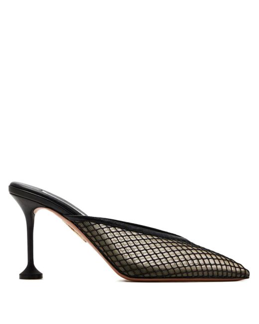Aquazzura Black Bisous Mesh-Pumps 85mm