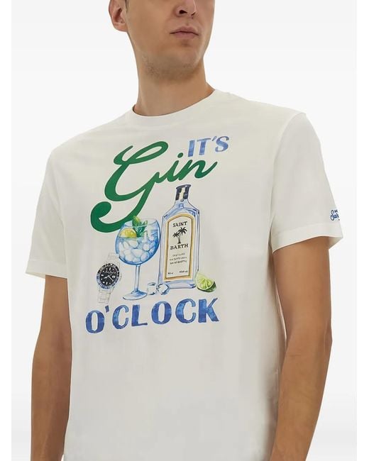Mc2 Saint Barth Blue Graphic-Print T-Shirt for men