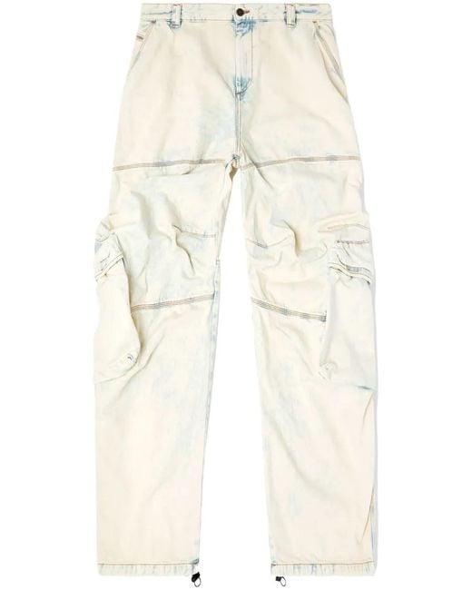 DIESEL Natural Multicolored Straight-Leg Cotton Jeans for men