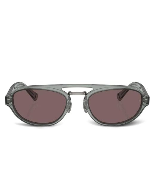 Brunello Cucinelli Brown Bc4008S Oval-Frame Sunglasses