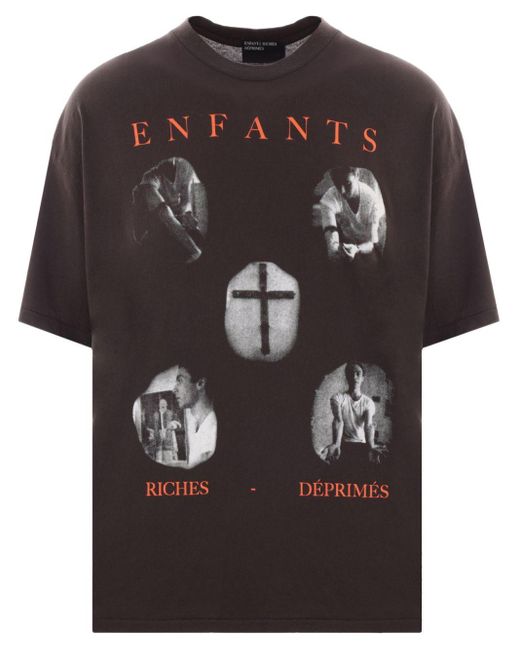 Enfants Riches Deprimes Black Narcotica Cotton T-Shirt for men