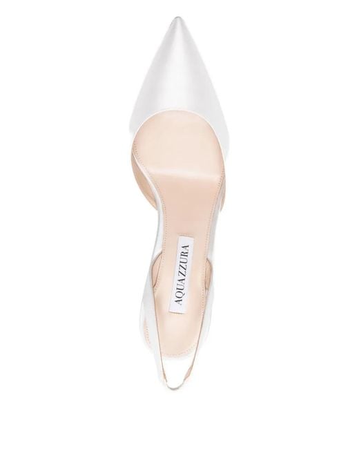 Aquazzura White 85Mm So Nude Slingback Pointed-Toe Pumps
