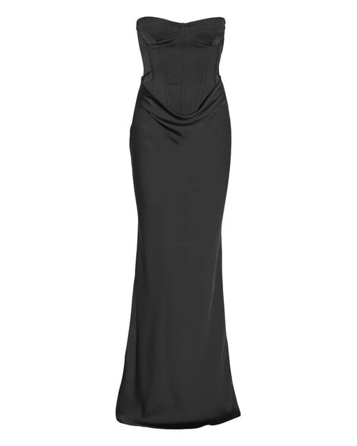 ROTATE BIRGER CHRISTENSEN Black Long Dress With Corset