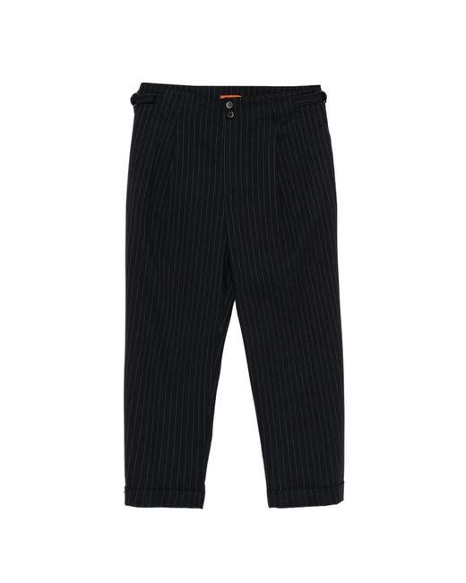 Barena Black Pinstripe Tailored Trousers for men