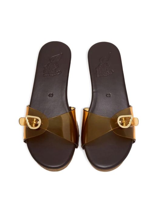 Ancient Greek Sandals Brown 50Mm Omonia Buckle-Fastening Platform Sandals