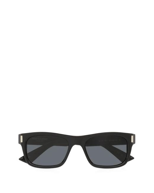 Saint Laurent Gray Sl83 Rectangle-Frame Sunglasses