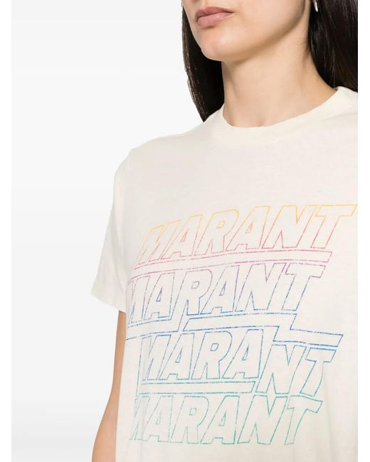 Isabel Marant Zoeline T-Shirt Van Biologisch Katoen in het White