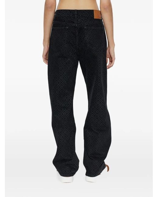 Casablanca Black Monogram-Print Jeans