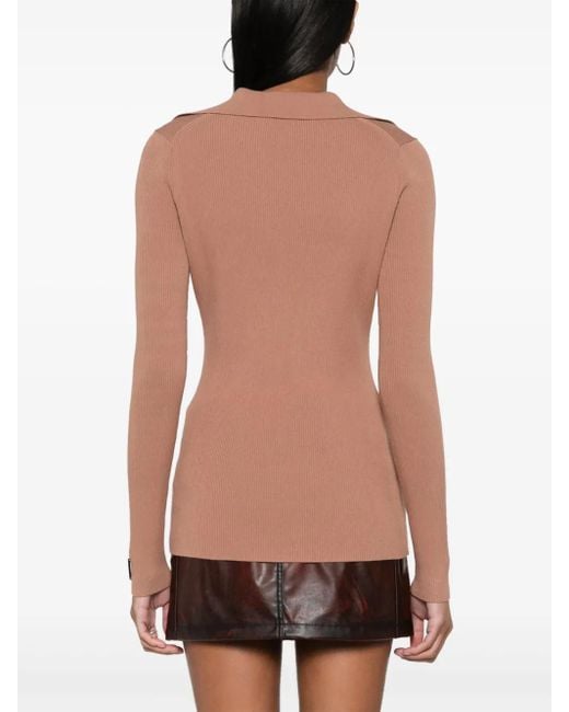 Calvin Klein Brown Fine-Ribbed Jumper